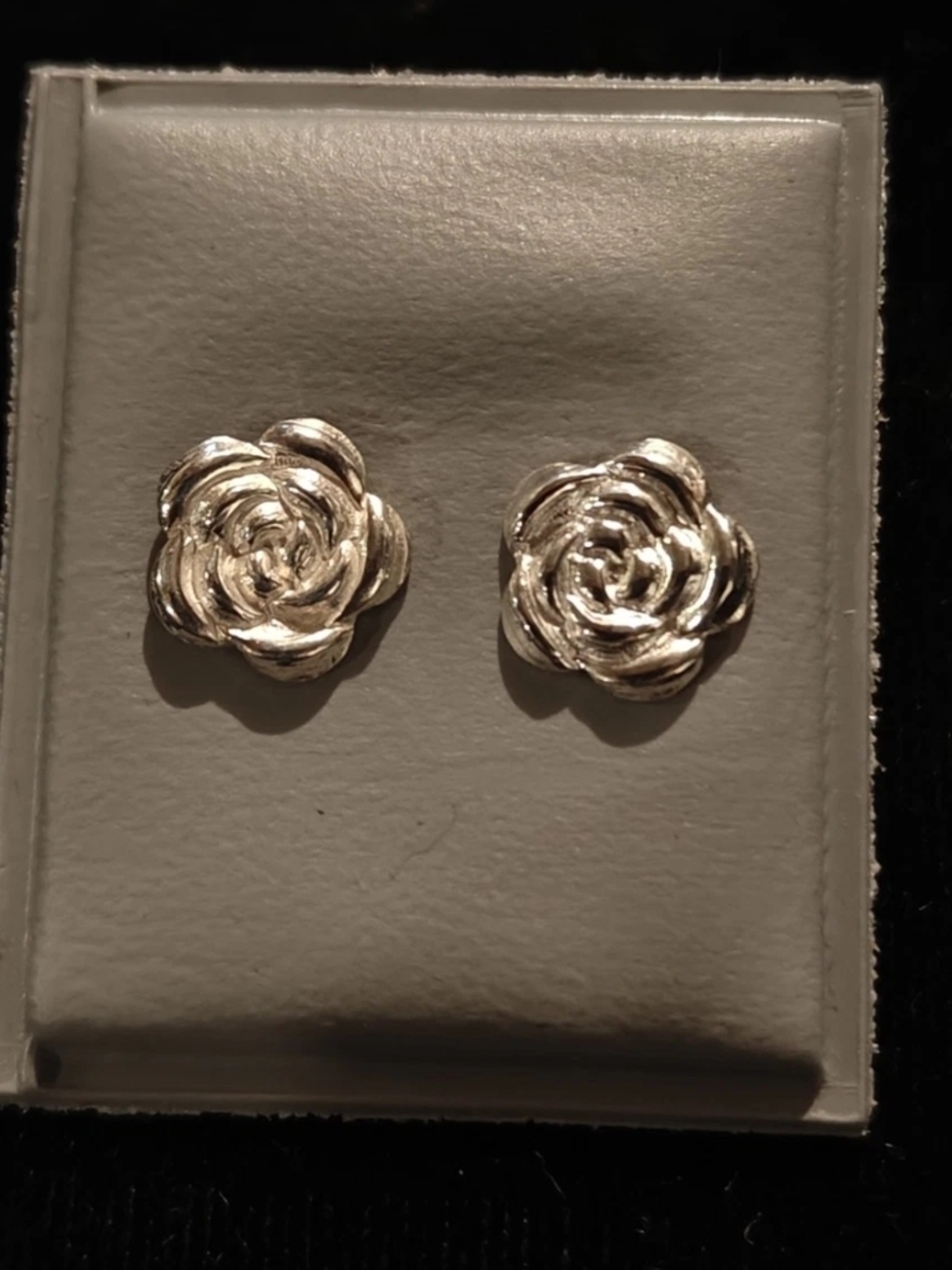 Sterling Silver Rose Stud Earrings - Women Jewelry